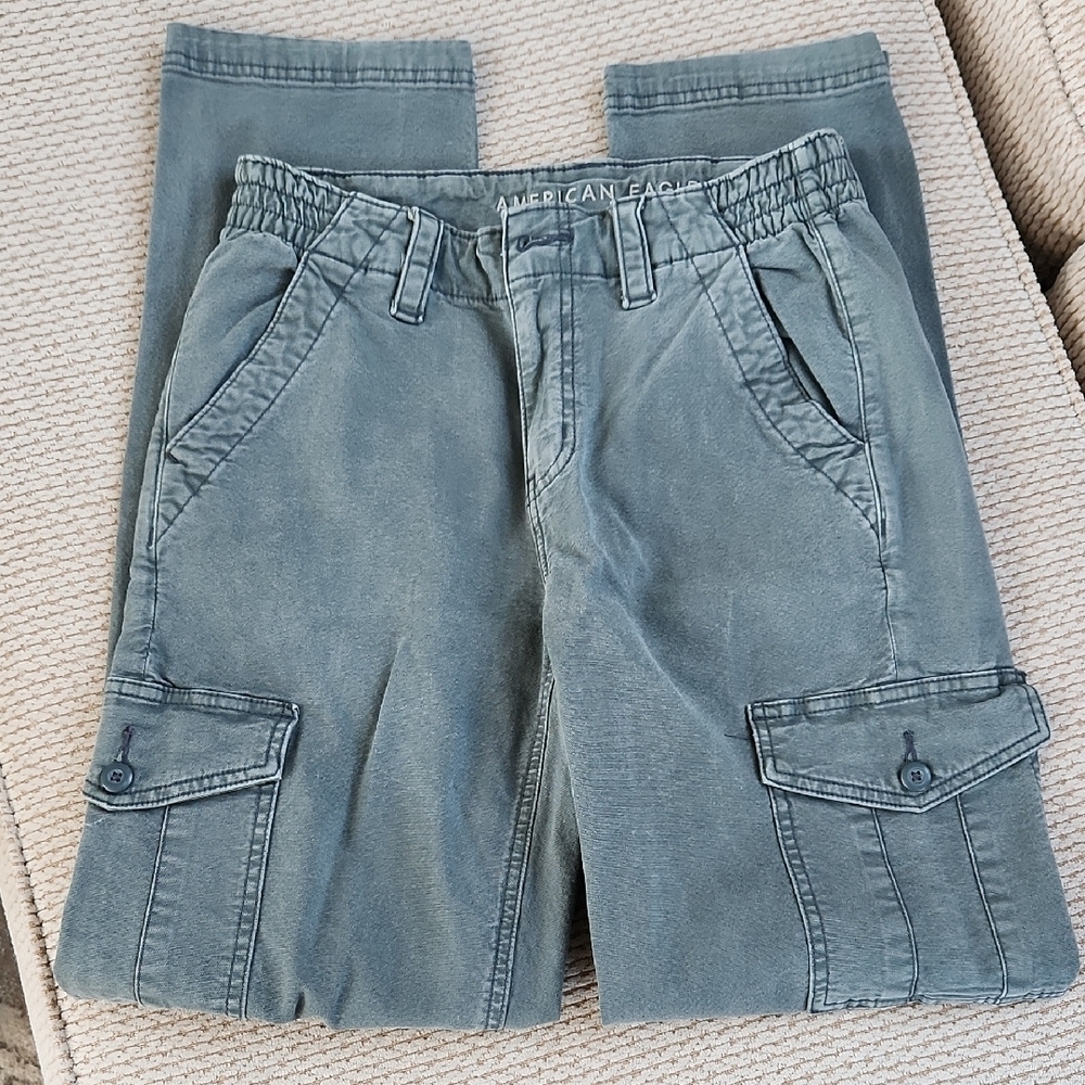 AEO Womens Jeans, Light Green, Size 2